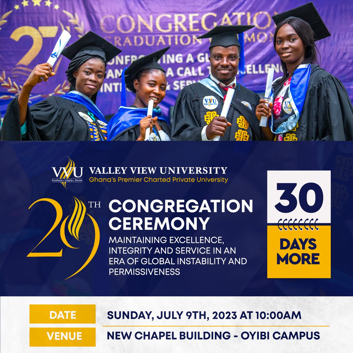 VVUniversity's tweet photo. #SaveTheDate 
#29thCongregation
#valuebasededucation https://t.co/bMg4UH77vj