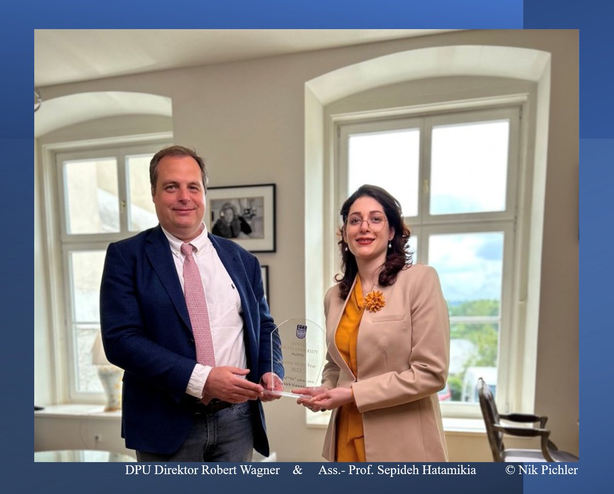 AcmitG's tweet photo. Dr. Sepideh Hatamikia received the “Scientist of the Year 2022” Award from Danube Private University

For more information, please visit:
https://t.co/Eu6stBtv7N

#researchanddevelopment #DPU #prize #science https://t.co/MKRxzUZfF7
