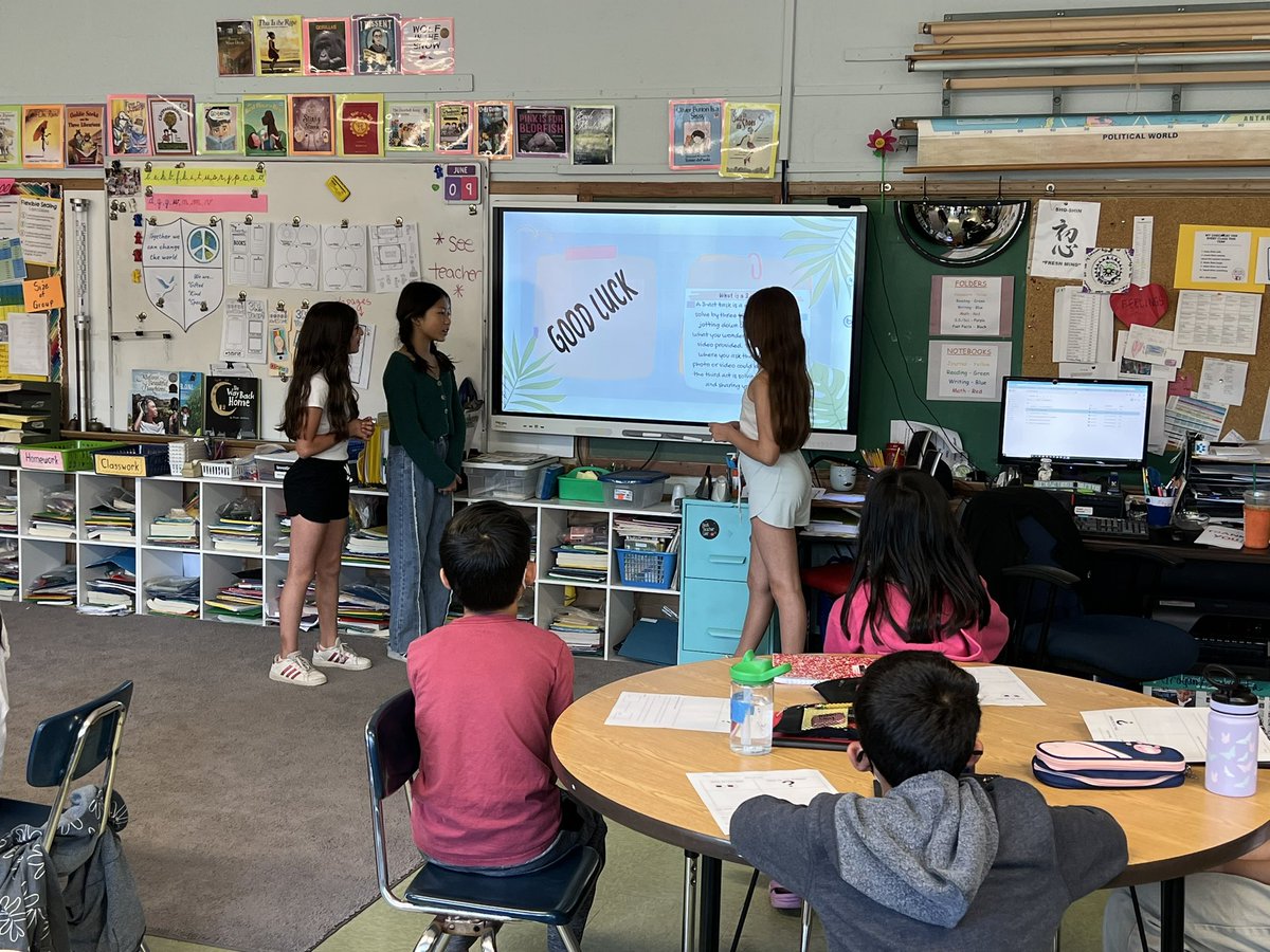 FrudaHenry's tweet photo. Mathematical discourse in action!!! Fifth grade students facilitated 3 act tasks to the younger grades.  @SearingtownK5 @MelissaBlady https://t.co/A2FgBM4BM7