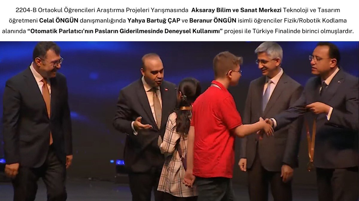 Tebrikler 👏🏻👏🏻👏🏻
 <a href="/Tubitak/">TÜBİTAK</a> <a href="/Aksaray_MEM/">Aksaray İl Millî Eğitim Müdürlüğü</a> <a href="/ProfHasanMandal/">Prof. Dr. Hasan Mandal</a>