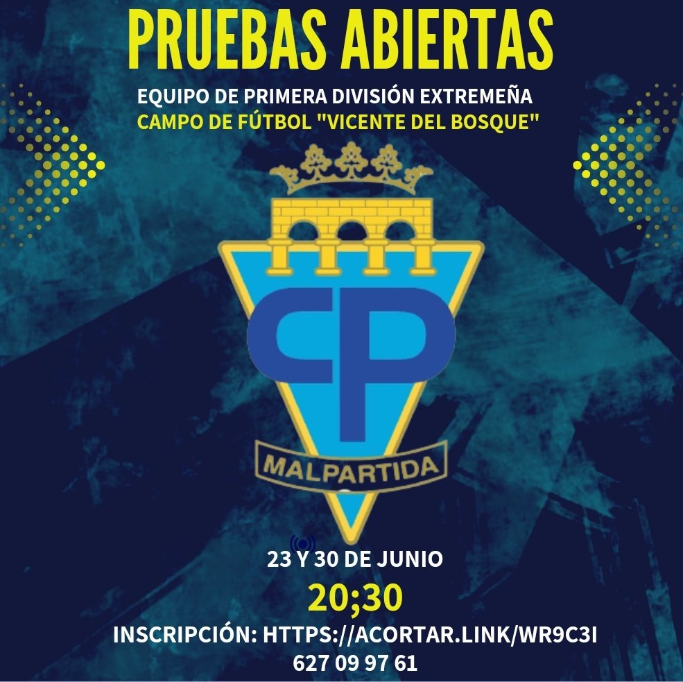 ¿Quieres formar parte del primer equipo?
acortar.link/wr9C3i