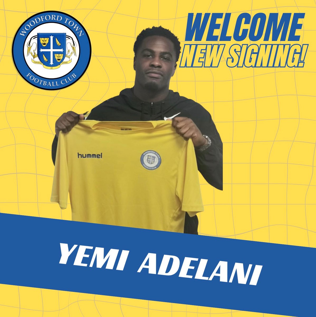 Delighted to announce our 2nd signing of today.
Striker, Yemi Adelani (@Adelani9_) 

Yemi previously won the Essex Senior League with both Hullbridge FC & Walthamstow.

WelcomeYemi 1% 🟡🔵⚪