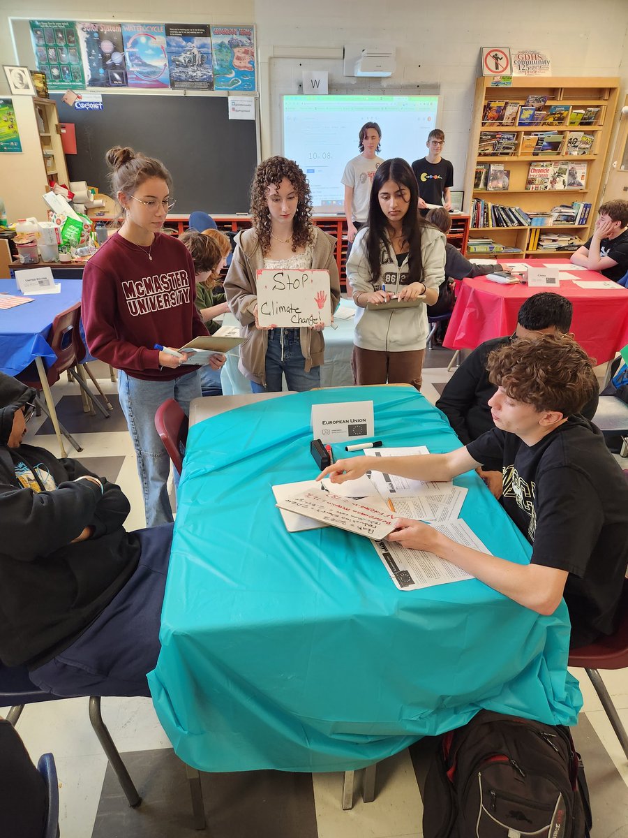GDHSGlobalEd's tweet photo. Our CGR4M1 students recently did a Climate Change Conference simulation. They saw how important, yet difficult, it is for real countries to agree on emissions reductions! https://t.co/zPzdGJqaUa