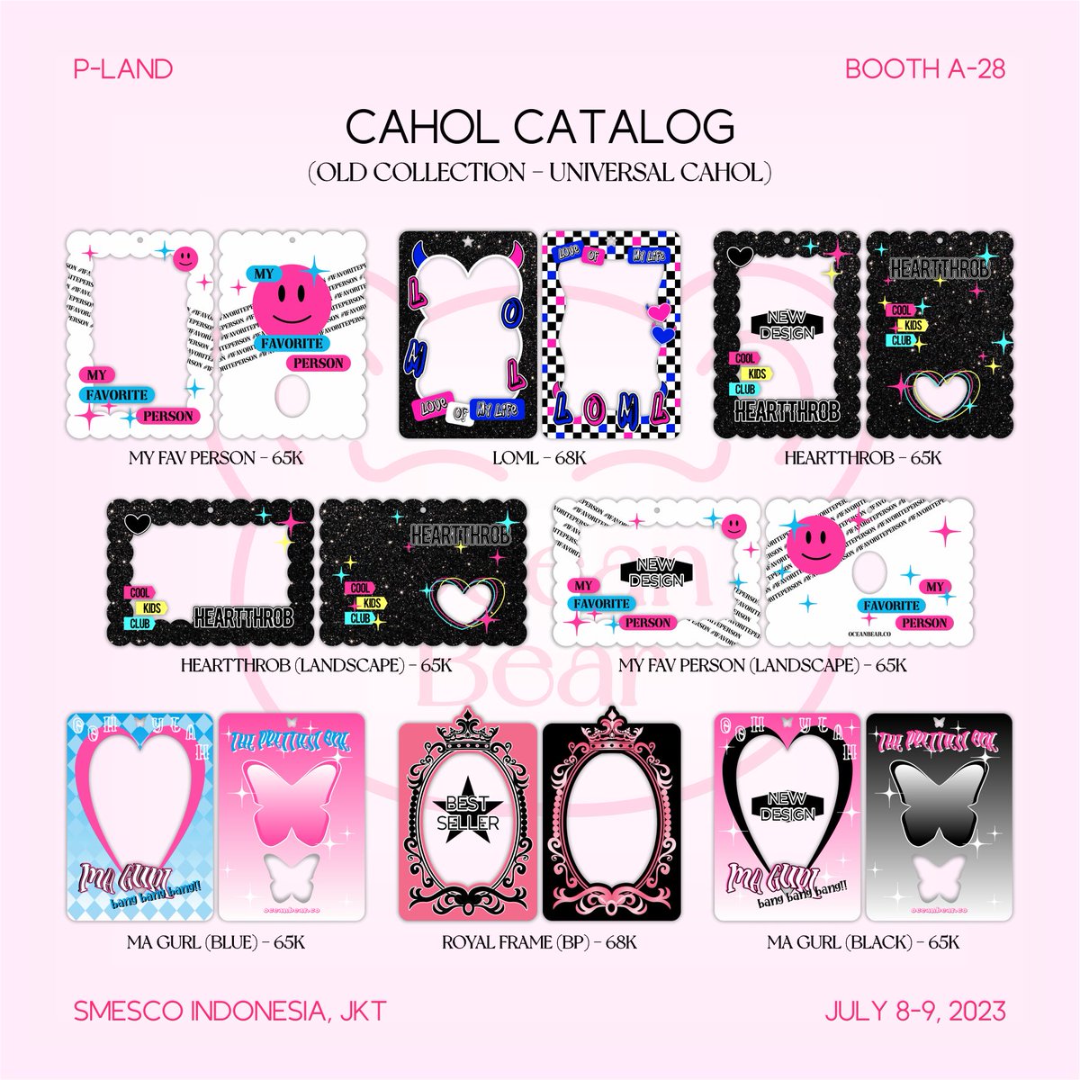 [OceanBear's Catalog for P-LAND Vol.2]

🗓 JULY 8-9, 2023
🛍 BOOTH A28

‼️CAHOL CATALOG‼️

Open Pre-Order for OTS PickUp
LINK: forms.gle/aHGQ2mb8NBEuYD…
Period: June 8-12, 2023

✨SPECIAL PRICE ONLY FOR WHO JOINS THE PRE-ORDER✨

#PLANDVol2_Fanshop #PLANDVol2_FanshopCatalog