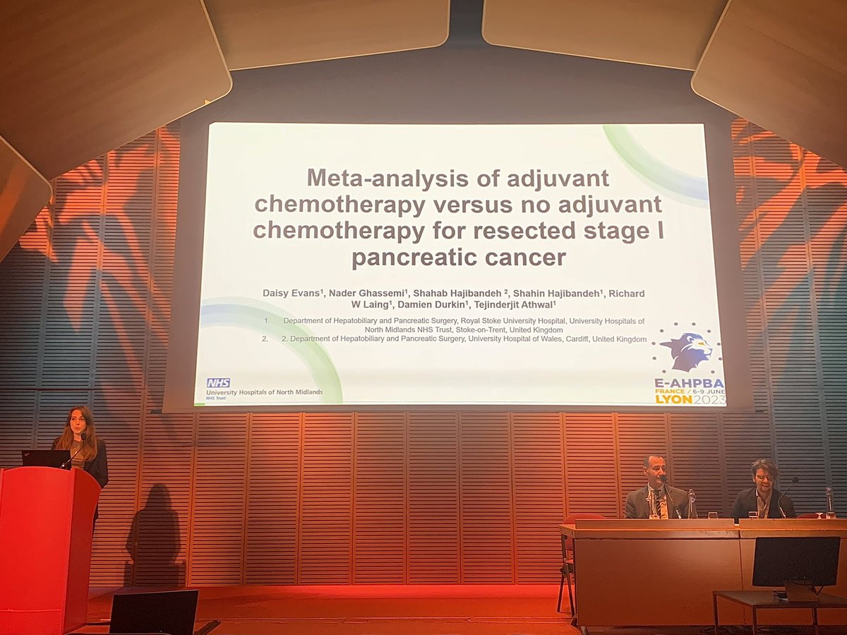 Brilliant time at <a href="/EAHPBA/">E-AHPBA</a> in beautiful Lyon and a pleasure to see <a href="/DaisEvans/">Daisy Evans</a> present our work on early pancreatic cancer #EAHPBA23
