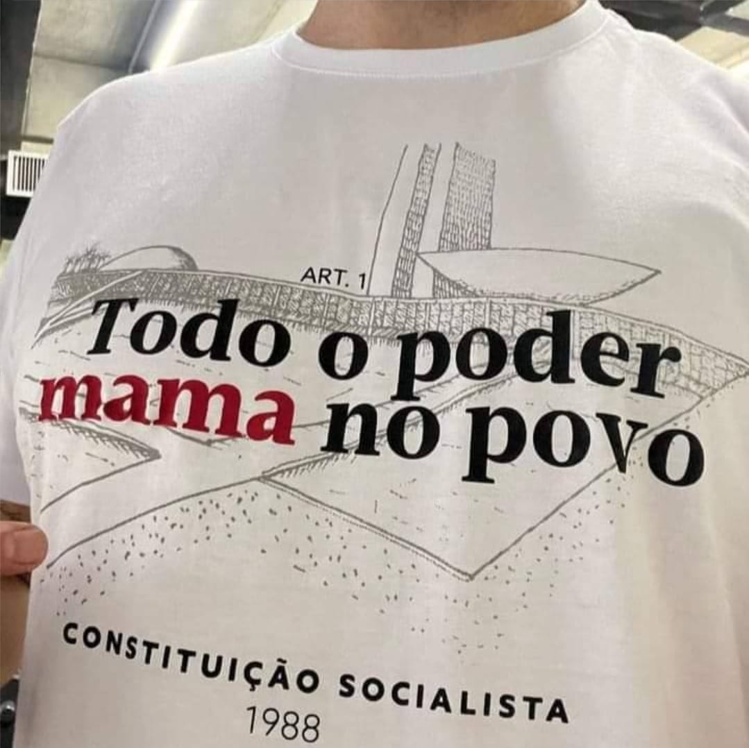 Camiseta da realidade tupiniquim - Todo poder mama no Povo!