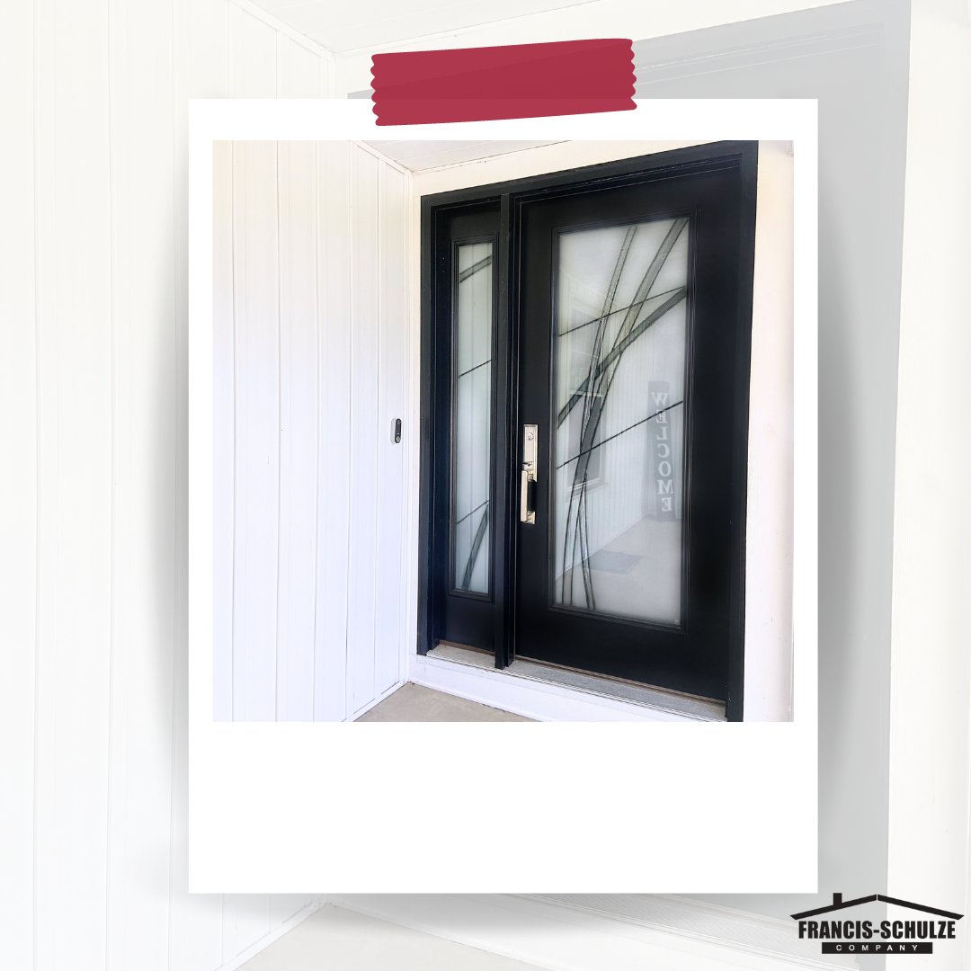 Happy #FancyDoorFriday!!😁
🚪: Smooth Door with full lite Kordella glass w/ a matching sidelight
@masonitedoors
#DoorsThatDoMore

#FrontDoor #DoorInspiration #ExteriorDoors #frontporch #homedesign #newhome  #IndianaRenovation #OhioRenovation #door #doors #curbappeal #summerhouse