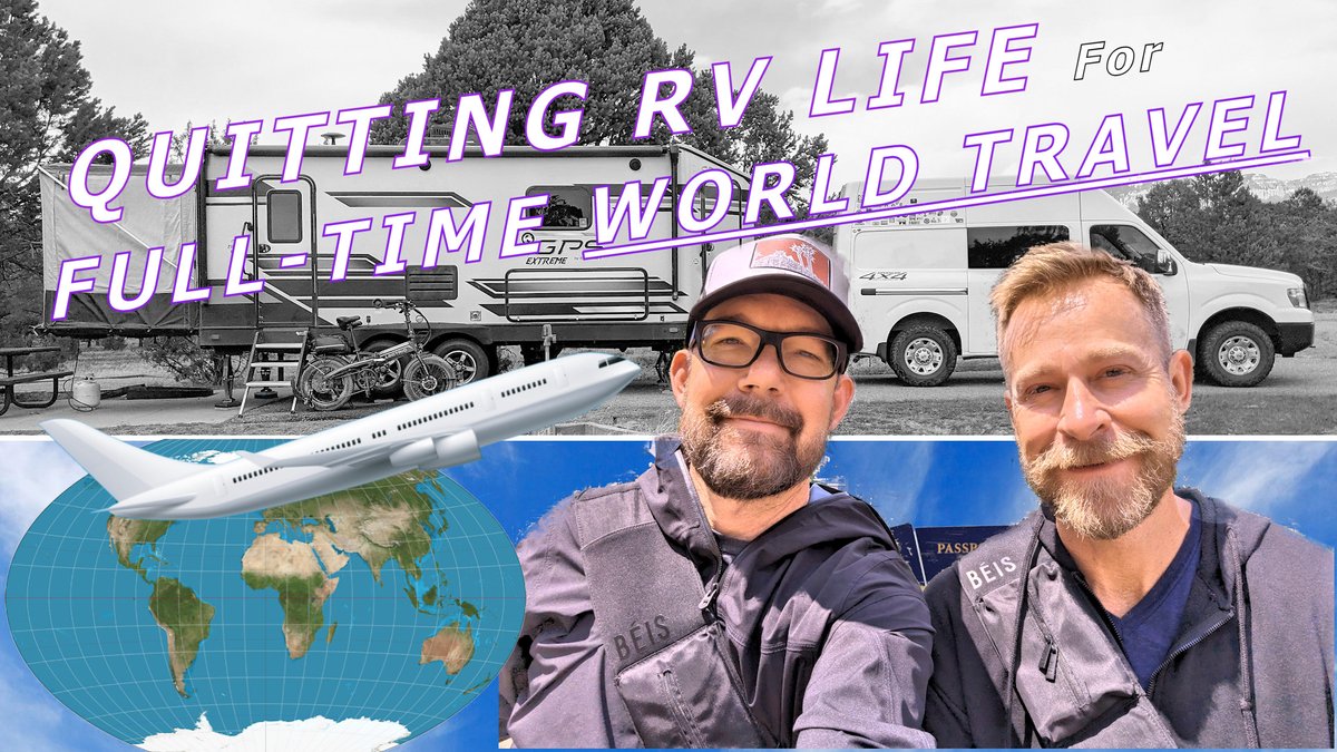 We're leaving our #RVLife behind and traveling the world full-time... Join us!

WATCH & SUBSCRIBE:  
▶️ youtu.be/wJMY3M0Y3UE

#WorldTravel #FullTimeRV #TravelVlog #DigitalNomad #GayCouple #TravelBlog #FullTimeTravel