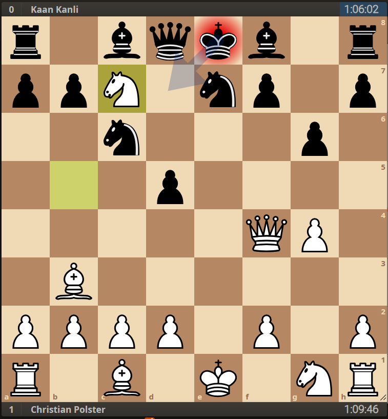 CmielThorsten's tweet photo. #Schach Rheinland Pfalz Open. Brett 8. Beide Spieler haben 3 aus 3. Nach 11 Zügen gibt Schwarz hier auf. Eine Art Eröffnungstrick. Sehr interessant. https://t.co/CVb2egMBQ2