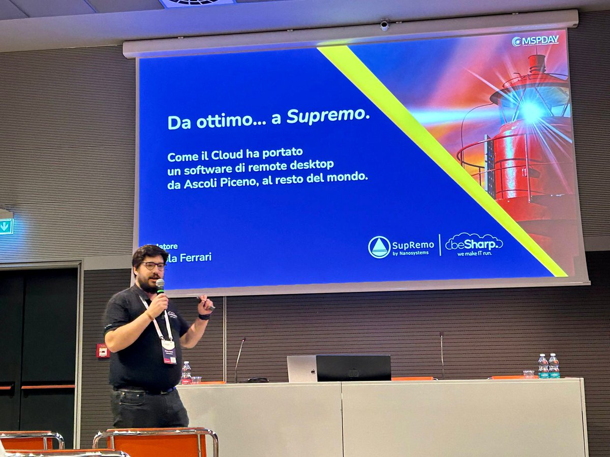 Nanosystemssrl's tweet photo. #MSPday 2023 ci siamo! Grazie a @beSharp_spa per aver raccontato di come il Cloud ha trasformato il nostro software Supremo, portandolo da Ascoli al mondo. Abbiamo affrontato il tema del Cloud Journey verso resilienza, scalabilità e global reach
#msp #managedserviceprovider https://t.co/PQYrT80IMM