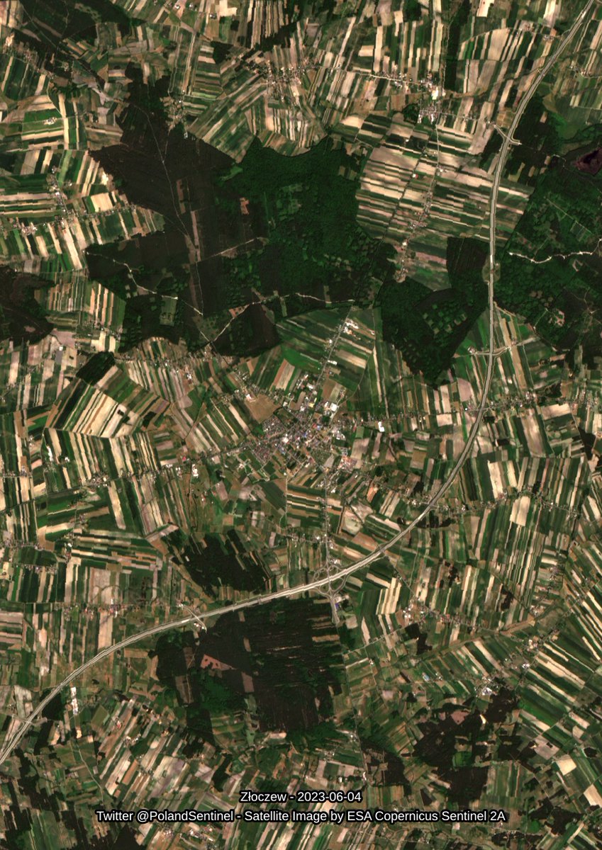 Złoczew - 2023-06-04 - Satellite Image by ESA Sentinel 2A - #Poland #SatelliteImagery #Copernicus #Sentinel2