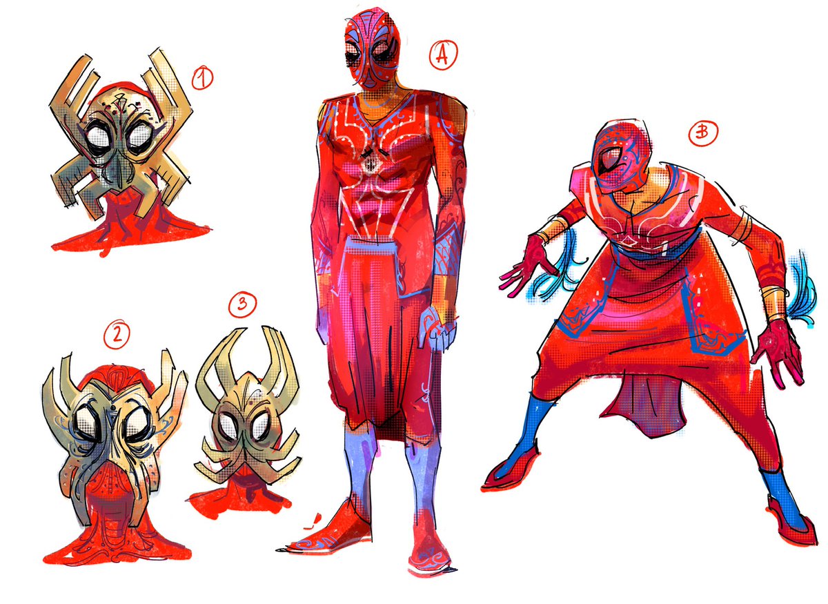 Yes,Hobbie is really cool, I know But forget him for a while! (not too long I promise 🤟🏾) My name is Pavitr Prabhakar and no, I wasn’t bitten by a spider I’m from India and these are some of the very early designs, back to 2019 😵‍💫 Things would change a lot along these years 👇🏻👇🏻