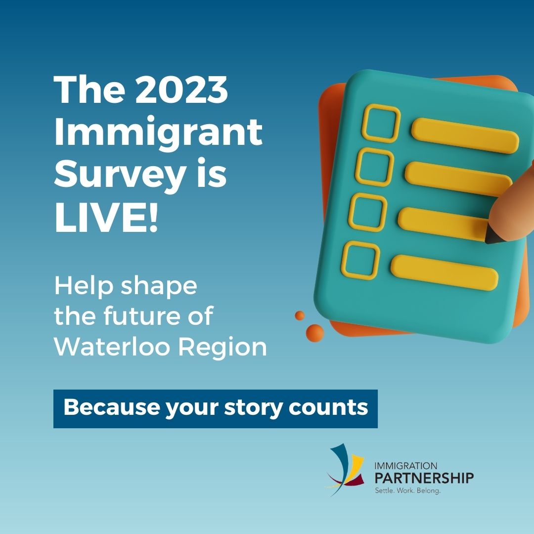 The #ImmigrantSurvey is Live!
One survey can help us make Waterloo Region a better place where everyone can thrive!
Take a moment to complete it:
#immigrationmatters #YourStoryCounts #IS2023
immigrationwaterlooregion.ca/immigrantsurvey

@ImmigrationWR