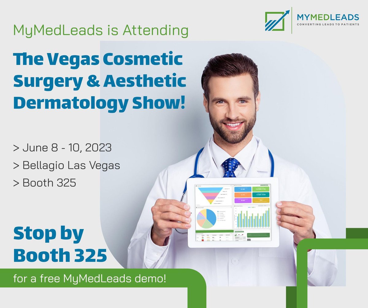 MyMedLeads's tweet photo. Ready to supercharge your patient acquisition? Stop by booth 325 today at #VCS for a free MyMedLeads demo. Our team will be on hand to guide you through our platform's features, including lead source tracking, marketing automation, live chat, and more! #VCS2023 https://t.co/mulyc1jP8M
