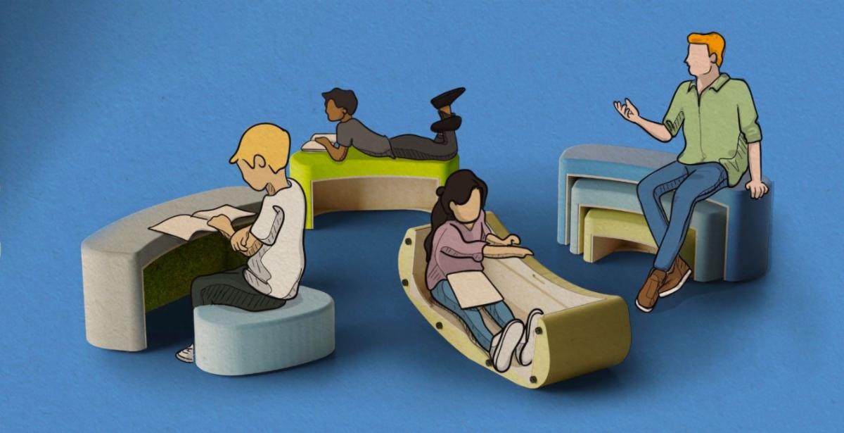 Genci tiered seating offers a space to gather together for presentations and mini-lessons. It’s a space to work collaboratively with another learner or it’s a cave space/individual learning space. 
#NorvaNivel #GiveThemSpace #AgileSeating #AgileClassroom