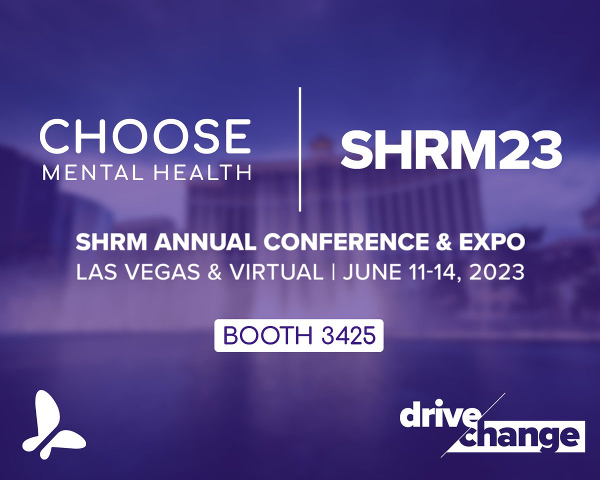 If you’re attending #SHRM23, be sure to stop by booth 3425 and say hi! We're looking forward to connecting with and #learning from so many of you in the days ahead.

#SHRM #SHRM75 #HR #DriveChange #HRtips #EmployeeRetention #ChooseMentalHealth