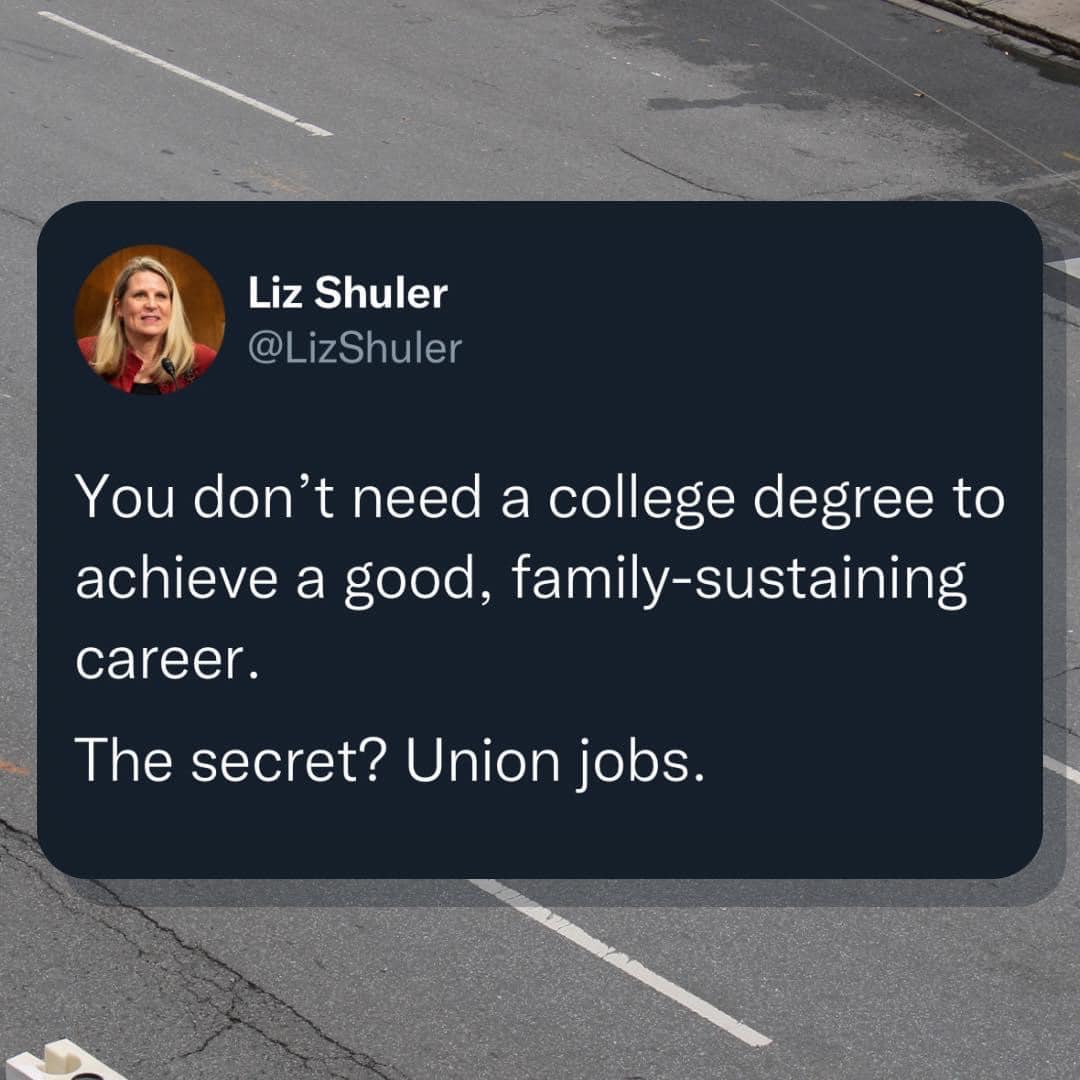 The_UWUA's tweet photo. The president of @AFLCIO has a point. Get yourself an apprenticeship into a good, union utility job! https://t.co/Aa9UWYTUCD