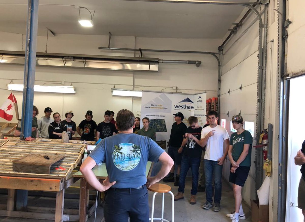 School District No. 83 - N. Okanagan-Shuswap recently visited Westhaven Gold's Shovelnose exploration project and core shack in Merritt, BC! These future geos had an amazing experience exploring the area and learning about gold formation and its importance in the region.