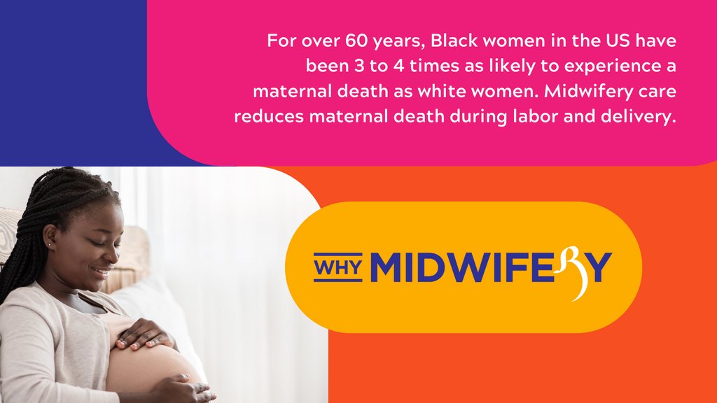 In the US, Black women are 3 to 4 times as likely to experience a maternal death as white women. Midwifery care reduces maternal death during labor and delivery. Visit whymidwifery.org to learn more. 

#maternalhealth #healthstatistics #healthracism #birthinequities