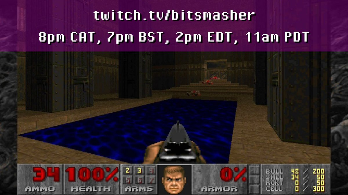 bitsmasher101's tweet photo. I'll be live in 2 hours with more Doom 2 action! See you there!

https://t.co/gy1zQ0AH7B or link in bio!

8pm CAT, 7pm BST, 2pm EDT, 11am PDT

#live #streamer #twitch #retro #retrogamer #retrogames #doom #doom2 #doomII https://t.co/8fPnV8ytTT