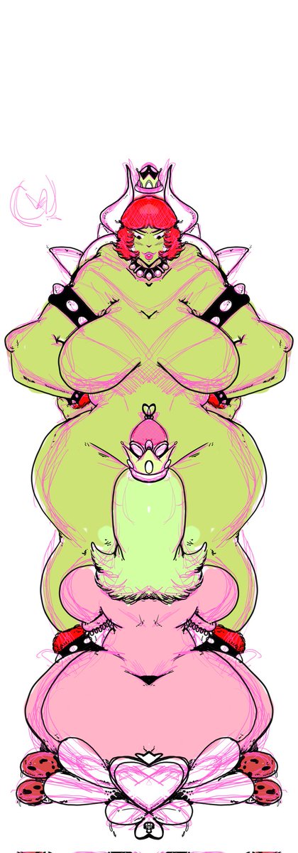 Kiwimelons2's tweet photo. #wip of some #fanart of #bowser and #princesspeach based on the #cosplay by @BishoujoMom https://t.co/3MUn1GocAI