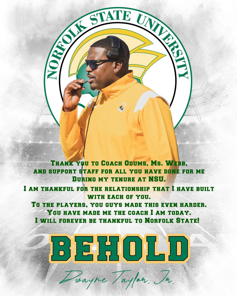Taylor_DwayneJr's tweet photo. Thank You Norfolk State University!

#BEHOLD🔰 https://t.co/gVCgBUy9hH