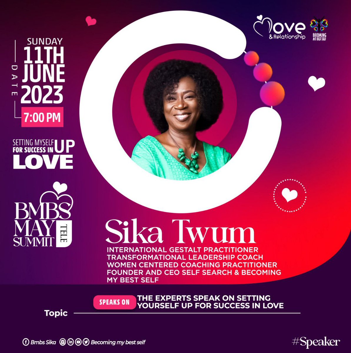 BMBSelf's tweet photo. Are you READY to uncover the journey to unlocking your fullest potential? 

Join Sika &amp; Akosua as they share valuable insights &amp; strategies to help u thrive in your relationships &amp; unleash the best version of yourself.

📌 June 11, 2023 at 7pm 

#BMBS, Your Best Self Awaits You! https://t.co/TasLI0YcDW