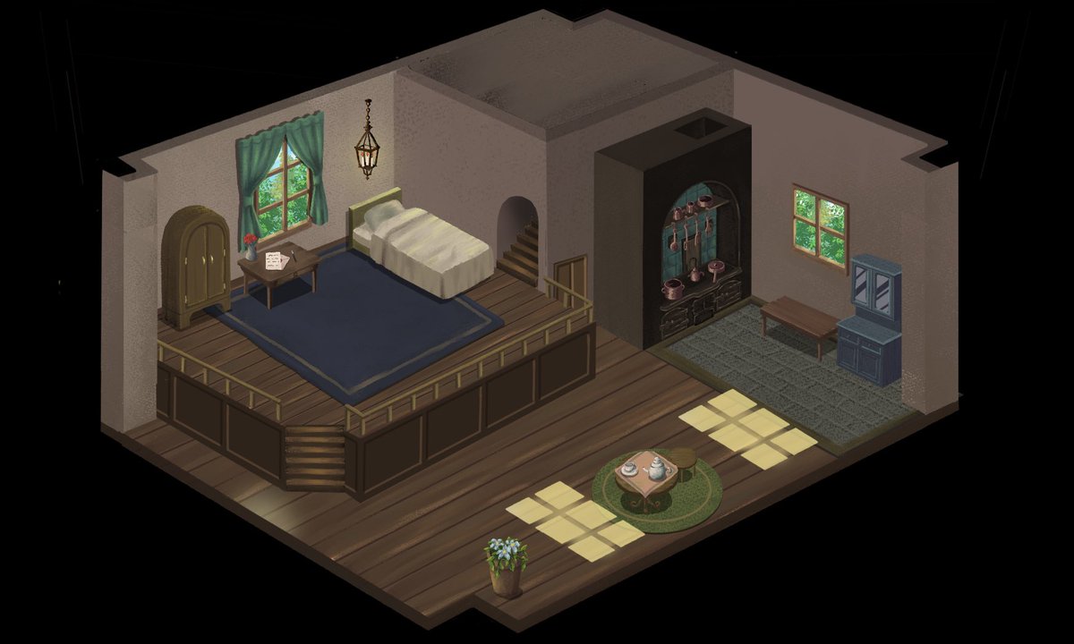 nyaaamiii1182's tweet image. #indiedev #RPGMakerUnite
#スーパーゲ制デー 
主人公家内装ができてきました。
おまけ要素としてストーリー進行ごとに入手した家具に変更できます。

完全にUniteのアプデ待ちでゲーム自体は作れませんので素材作りに励みます。
ツクール以外にもUniteやUnity使いの方と繋がれたら嬉しいです。