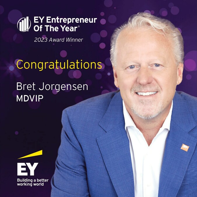 EY Announces Bret Jorgensen, chairman &amp; CEO of <a href="/MDVIP/">MDVIP</a>, as an Entrepreneur Of The Year® 2023 Florida Award Winner #EOYUS #EOYFlorida <a href="/EY_US/">EY US</a> prn.to/3p0qU07 prn.to/3MXgPt6