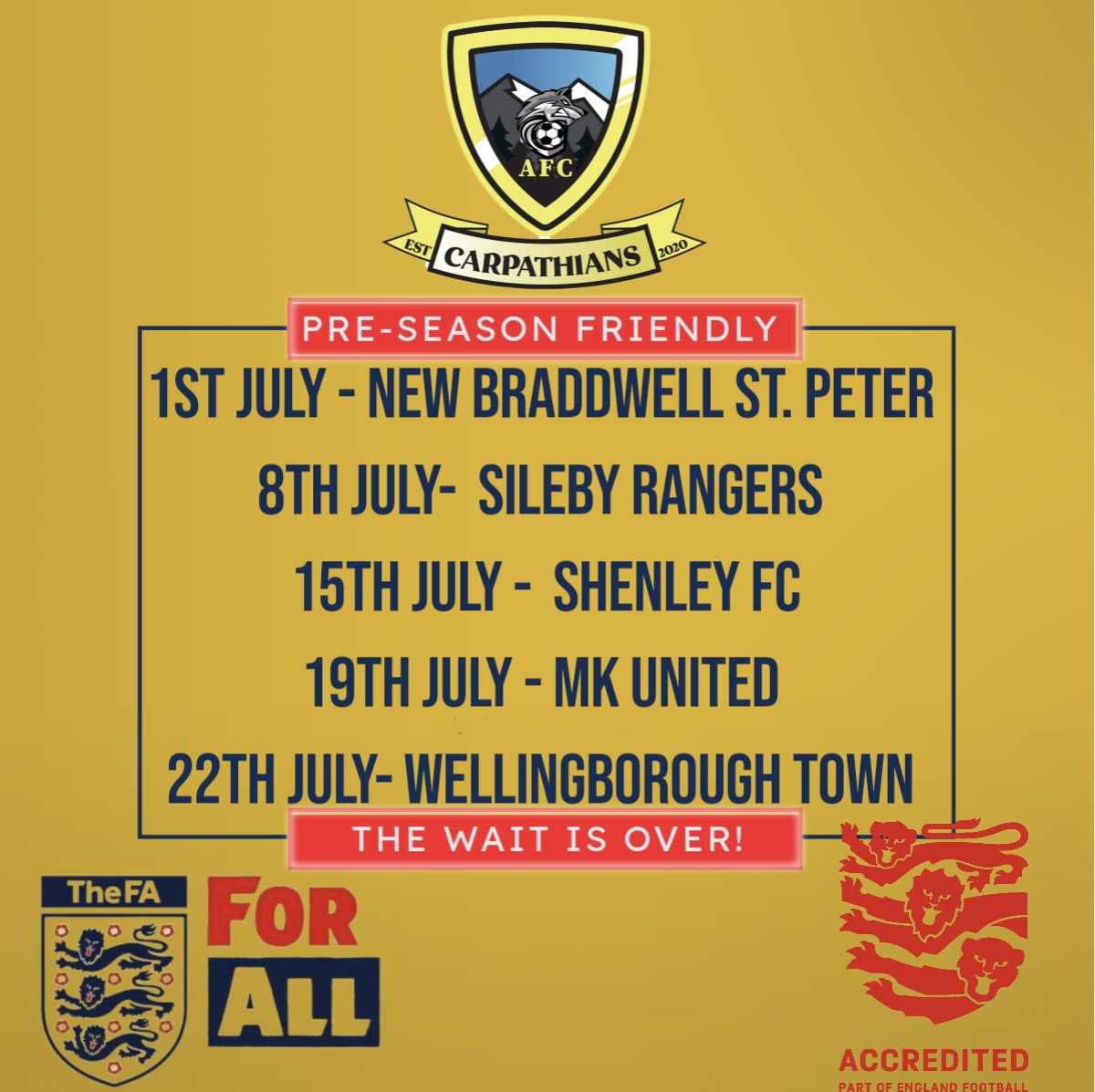CarpathiansAFC's tweet photo. Games are almost booked in July, we're ready for pre season 2023-24! Still have Saturday 29th available. https://t.co/gnj91yxR3L