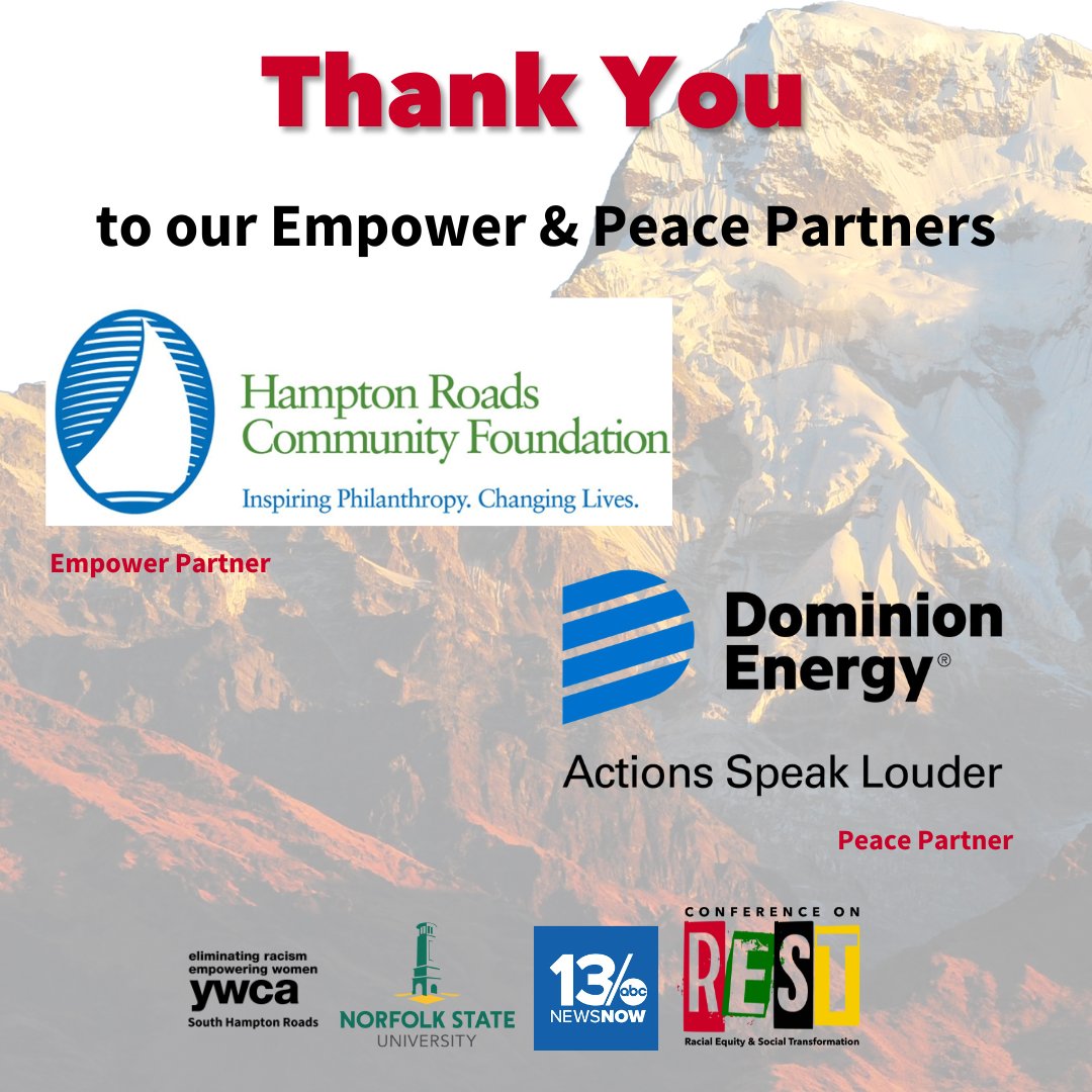 YWCASHR's tweet photo. Thank you to @HamptonRoadsCF for serving as our Empower Partner and @DominionEnergy for serving as our Peace Partner.
We're excited to bring together community partners, justice advocates, and equity experts together. To register visit: https://t.co/TsZbCWqbis
#YWCA #RESTNow https://t.co/IDF0s63JeC