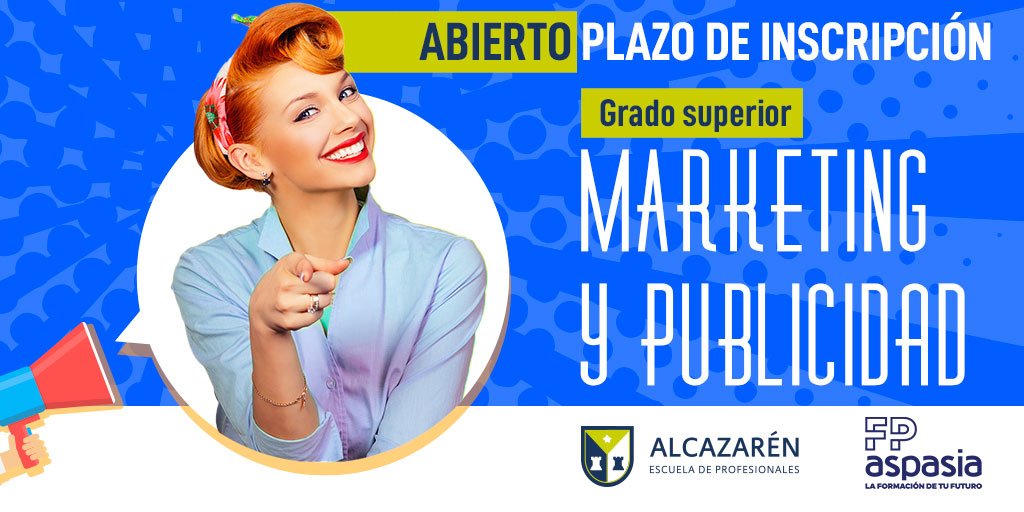 ¡RESERVA TU PLAZA!
Ya está abierto el plazo para matricularte en nuestro G.S. de Marketing y Publicidad... ¡BILINGÜE!
Solicita tu plaza y descubre todas sus salidas profesionales.
¡No te lo pienses más! 👉 alcazarenformacion.es/admision-ciclo…
#FPAspasia #escuelaalcazarén #formaciónprofesional