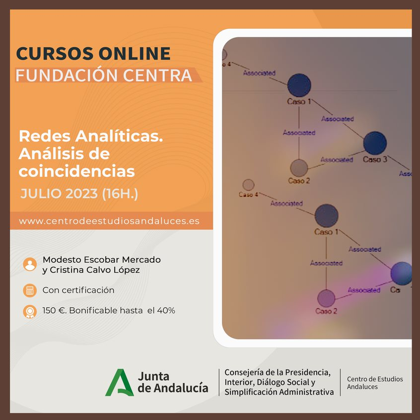 📢 NUEVA FECHA
 #CursoOnLine 

🥅 Redes Analíticas. Análisis de coincidencias
📆 Del 3 al 17 JULIO
🕓 16 horas

👩🏽 Con Modesto Escobar Mercado y Cristina Calvo López de la Universidad de Salamanca <a href="/usal/">Universidad de Salamanca</a>

i.mtr.cool/vkcmwtxeal

#FormaciónCENTRA 
#RedesAnalíticas