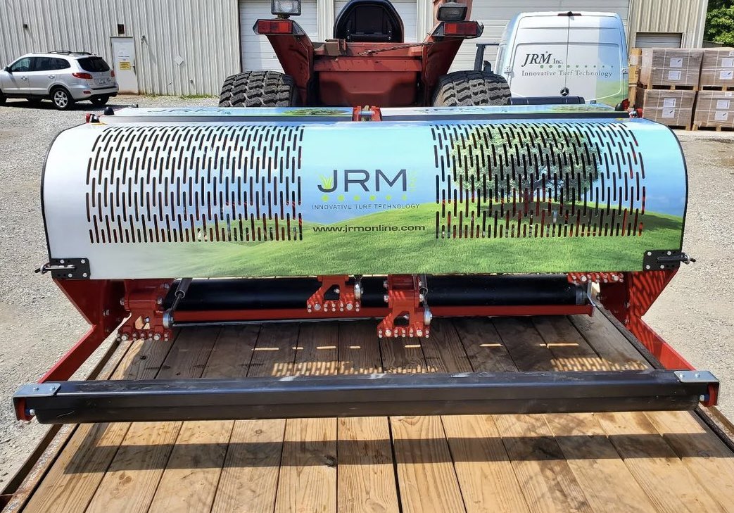 Check out this beaut!!! Thanks @Image360WSSW great job wrapping our Verti-Drain®️7521 - it’s the last time this baby will be so clean & sparkly- Photo Cred & Idea provided by @sjmooneyham #Redexim #VertiDrain #image360 #wrapit #turfequipment #qualitymatters #FridayFeeling