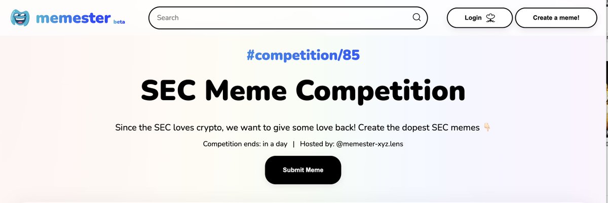 memester_xyz's tweet photo. Our current meme competition ends in a day. Go and post your best SEC Memes! https://t.co/Ob3xMct0Zf