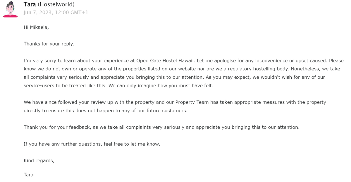 MIKAELAYORK's tweet photo. In January I stayed at a hostel in Hawaii for a few nights where myself and my travel partner did not feel safe, I posted this review to @hostelworld, and almost 6 months later they still won't publish my review because it is 'defamatory' while claiming they care via email. https://t.co/xBmxbERTEn