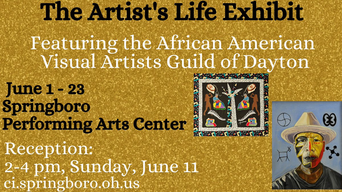 cityofboroOH's tweet image. Spend Sunday in the Boro! Stop by the African American Visual Artists Guild reception, 2 - 4 p.m. at the Springboro Performing Arts Center. Hear great music by the Ohio Valley British Brass Band at 7 p.m. at North Park. Food trucks. Both events are FREE 
cityofspringboro.com/189/Special-Ev…