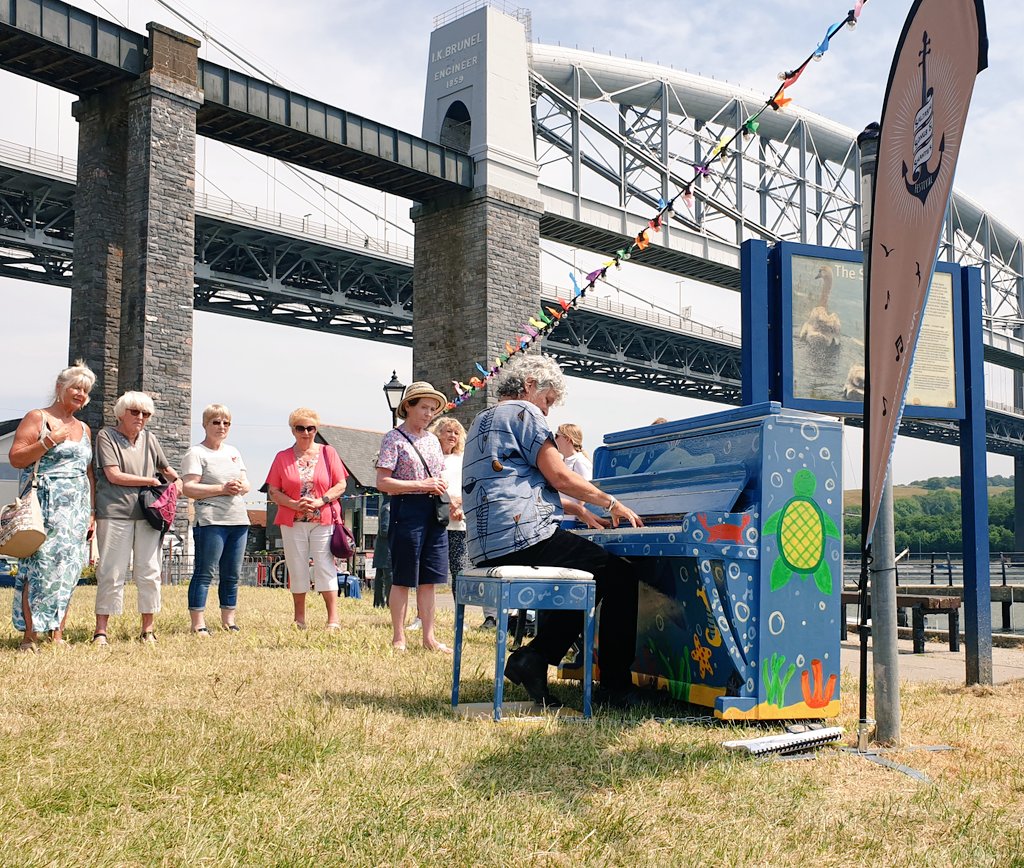 l_endean's tweet photo. Lovely new piano in position on Saltash waterside until 25 June. With artwork designed by 203 local school children and a beautiful setting by the river Tamar. #streetpiano #publicpiano #Cornwall #saltash #thepiano https://t.co/ofzOrvcVgz