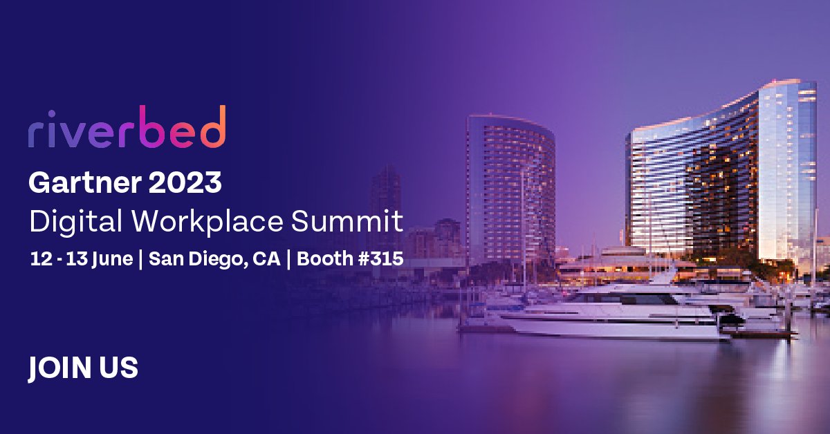 riverbed's tweet image. Meet us at the Gartner Digital Workplace Summit in San Diego on June 12 and 13. 👋 Stop by booth 315 to learn how our solutions help illuminate, accelerate and empower every #digitalexperience.

Book a meeting with us: rvbd.ly/3OWi26C 

#GartnerDW @Gartner_inc