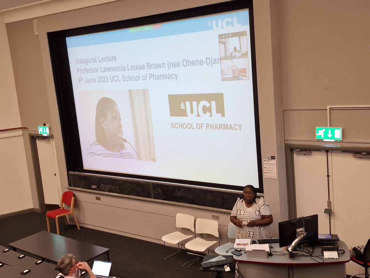 Really thrilled to be back at <a href="/School_Pharmacy/">UCL School of Pharmacy</a> to hear Professor <a href="/LouiseBrownUCL/">Prof Louise Brown</a> give her inaugural lecture.  She's contributed so much to professional pharmacy education and it is great to see her being recognized in this way.  I really miss working with her!
