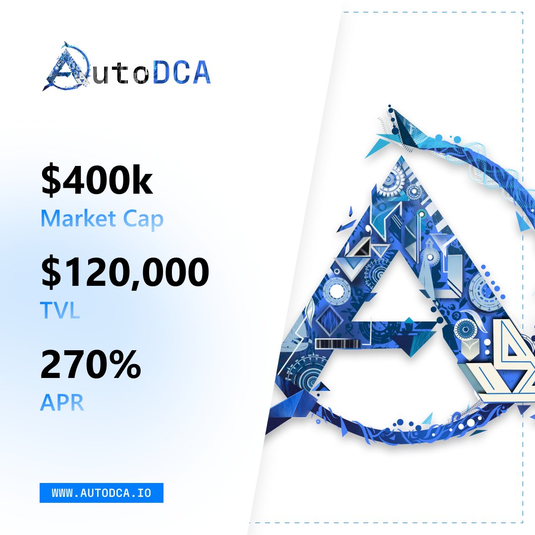 AutoDCA_io's tweet photo. Just a friendly reminder that $DCA token:

✅ has only 400k mkcap 
✅ has 120k in staking TVL
✅ has 270% of staking APR (and you can boost it by compounding)

Probably nothing... 🚀 https://t.co/49GRI32uvI