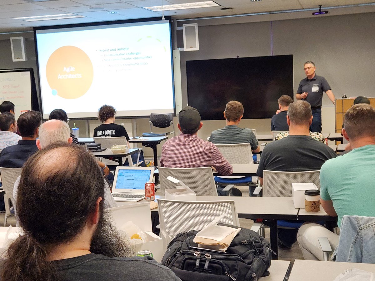 way0utwest's tweet photo. Lots of people listening to the architecture talk at @DenverDevDay. Hopefully some of them appreciate and practice building and modifying a coherent architecture in their environments
#denverdevday https://t.co/btCNOx0535