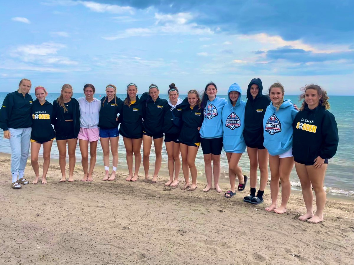 The LSS Senior Girls Soccer Team had a great season! Finished with a strong showing at OFSAA and some team bonding at the beach! #KnightPride @lawlork1 @LSS_Athletics 🖤💛