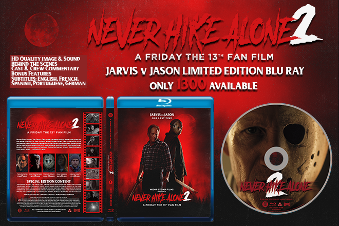 wompstompfilms's tweet photo. Limited Edition 1 of 1300 Jason vs Jarvis blu ray are not available on the #NeverHikeAlone2 #Indiegogo campaign.

Back the campaign here: https://t.co/jxvIHKNqRk

#fridaythe13th #jasonvoorhees #neverhikealone #tommyjarvis #horror #horrorfilm #horrormovie #slasher #fanfilm https://t.co/Ms92jtdjyK