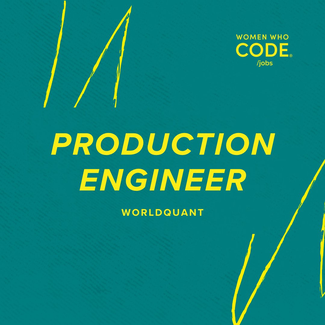 WomenWhoCode's tweet photo. 🔥 🆕 Check out this NEW #Tech Job: Production Engineer at #worldquant in #NYC  

Apply now → https://t.co/9CMj5y8gxh  

#python @WWCodePython #Linux #financialstrategies https://t.co/xXBuhCmM3S