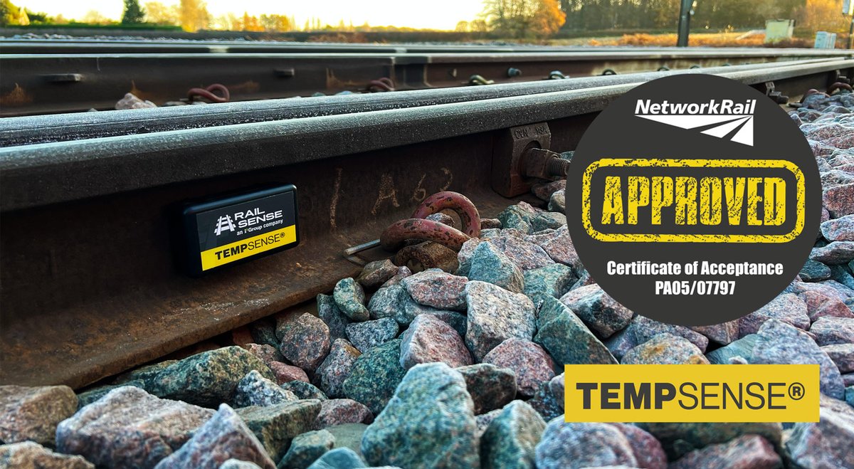 Rail_Sense's tweet photo. Some great news to end the week with - our TempSense® system has received @networkrail approval for use in the UK, including high-speed switches and crossings! 🚂🎉
👇👇
https://t.co/7yDPyUTnW8
#RailSense #RailwaySafety #Innovation #TempSense https://t.co/Bdq3zNV07I