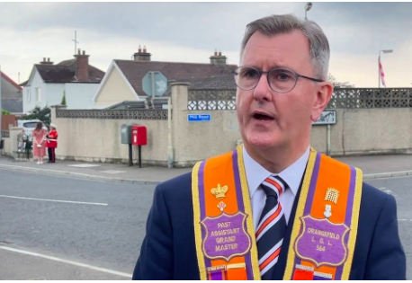 FrankoSerpico's tweet photo. I've never heard Jeffrey Donaldson condemn or use his influence to object to fellow brother UVF terrorist Eddie McIlwaine marching down Donegal St past St Patrick's Catholic church where several of his gangs victims were abducted. https://t.co/RnglKwsEY7