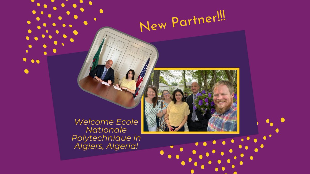 ecu_ve's tweet image. We are excited to welcome Ecole Nationale Polytechnique in Algiers, Algeria to the @gpe_ive family! Maliha Bouayed visited us on Tuesday to sign the MOU. Looking forward to a great partnership! #virtualexchange #internationalizationathome #coil #internationalization