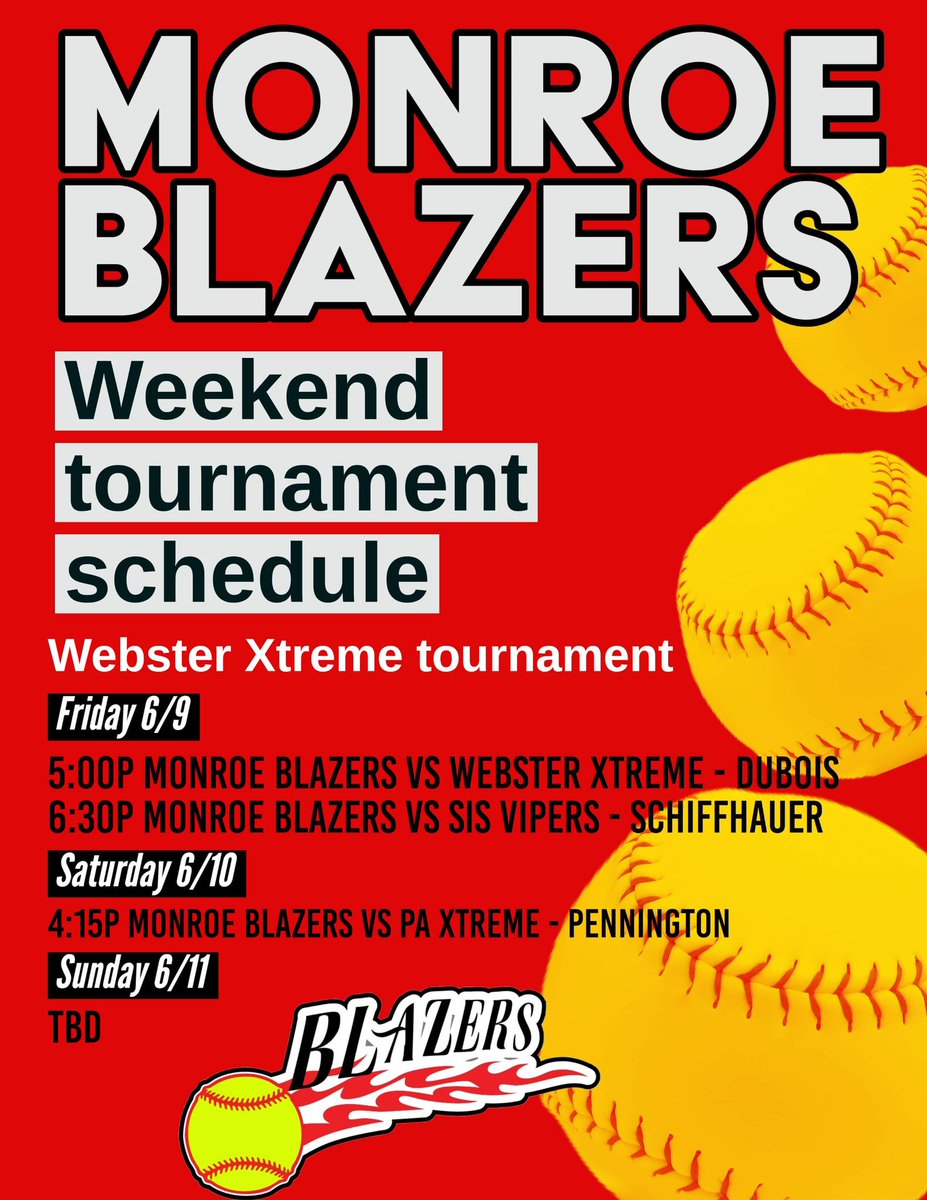 coachdailey_'s tweet photo. Another big tournament weekend for our Monroe Blazer 12u team! Travel season is in full swing here in Upstate New York! #softball #travelsoftball #tournament https://t.co/1J0DDxl02d