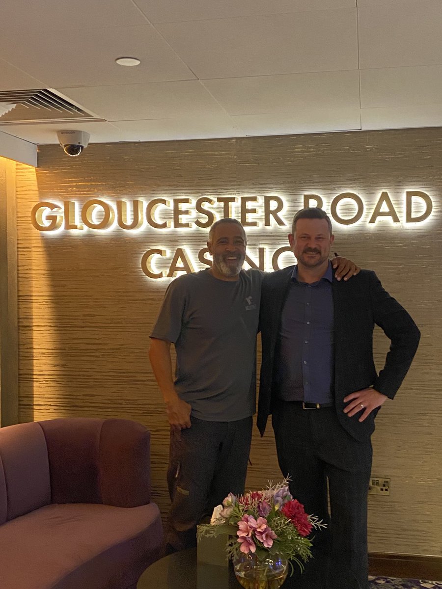Had a fabulous night at the Gloucester Road casino. With old training Buddies and a couple of mates.Sean the manager is a great host and I love what you’ve done with the new refurbishment.Sorry about the noise when West Ham scored the penalty.Thanks ⁦@GrosvenorCasino⁩